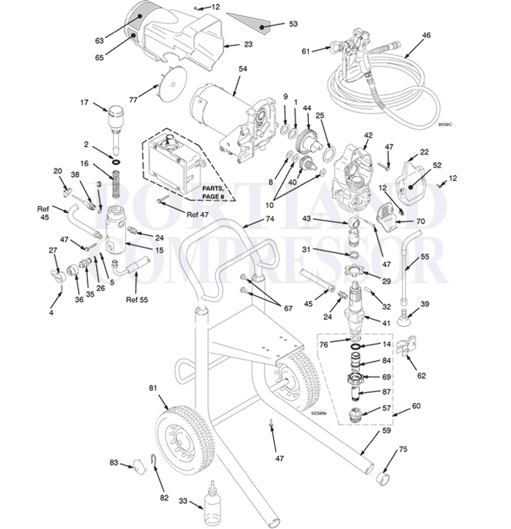 Graco Ultra 395, 495, 595 Hi-Boy Parts Breakdown