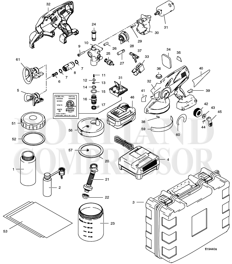 Graco TrueCoat Pro II Electric Paint Sprayer Parts Breakdown