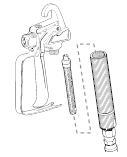 Airless sprayer gun and filter cleaning