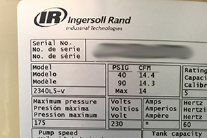 pressure switch ingersoll rand serial number kit