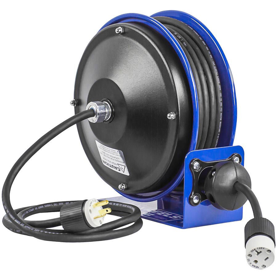 COXREELS C-L350-5016-A Electric/Air Reel, 50' x 3/8 Air Hose, 50’ x 16 AWG  Industrial Extension Cord