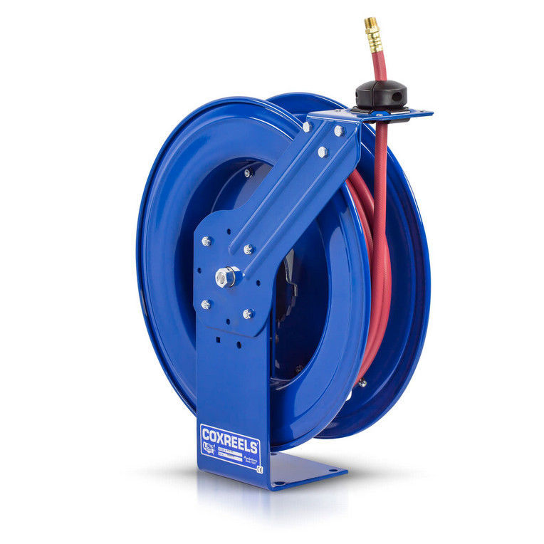 COXREELS SH-N-350 Heavy Duty Air Compressor Hose Reel, .38 x 50, Spring  Rewind Air and Water Reel with Hose