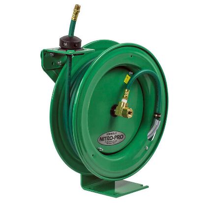 COXREELS EZ-EN-450 Enclosed Spring Driven Air Compressor Hose Reel with  EZ-Coil Rewind Safety System, 1/2” x 50