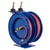 Picture of COXREELS C-LP-125-125 Dual Purpose Air Compressor Hose Reel with Spring Rewind, Two .25" x 25' Air Compressor Hose