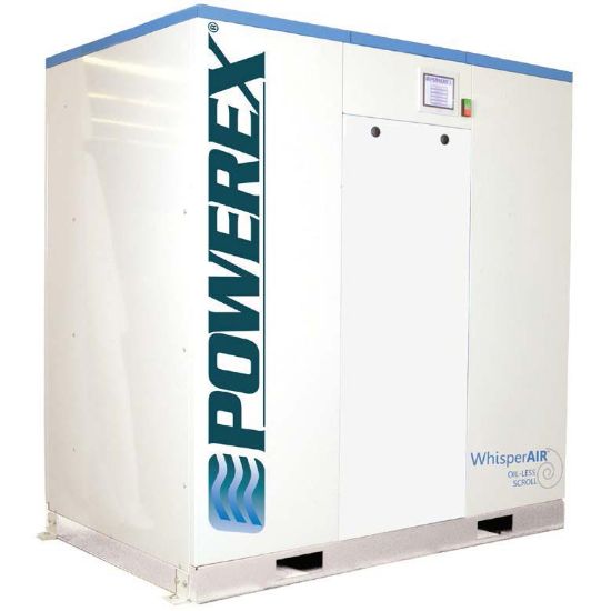Picture of Powerex SEH60B7 60HP Enclosed Quiet Oil Free Scroll Air Compressor, 187.2cfm, Three Phase