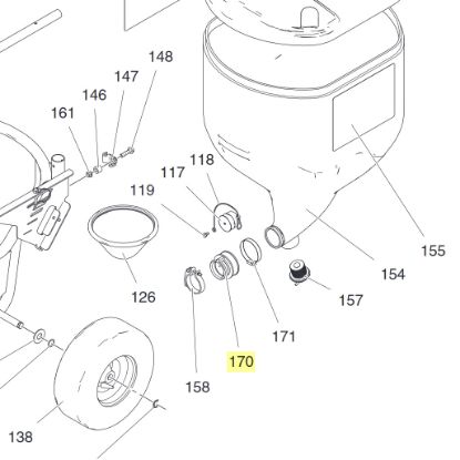Picture of Graco 15R609 Hopper Inlet Replacement Grommet/Adapter