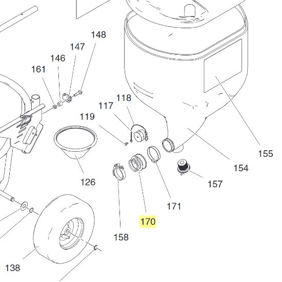 Picture of Graco 15R609 Hopper Inlet Replacement Grommet/Adapter