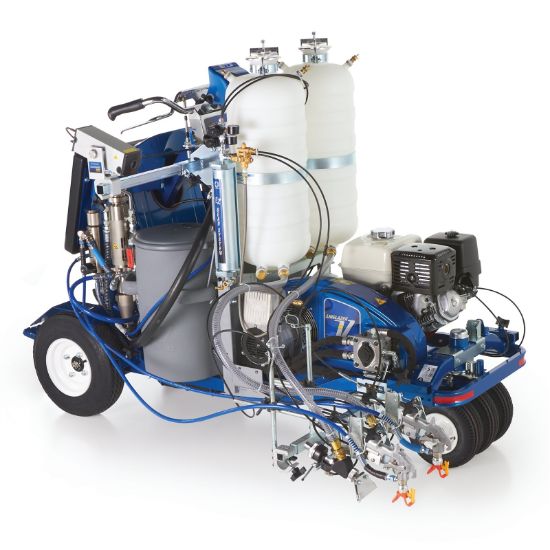 Graco LineLazer V 250DC HP Reflective Series Self-Propelled Line Striper, 2 Auto Guns, 2 Tanks, LazerGuide 3000