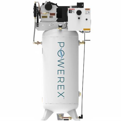 Picture of Powerex STSV0502 5HP Oilless Scroll Air Compressor on 60 Gallon Vertical Tank, 15.2cfm 3 Phase