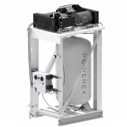 Picture of Powerex STDV0503 10HP (2x5hp) Oilless Scroll Duplex Air Compressor 80 Gallon Vertical Tank, 30cfm