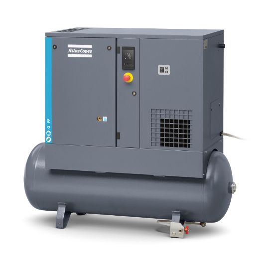 Picture of Atlas Copco G4-145TFF 5HP Rotary Screw Compressor with Dryer, 1-Phase, 18cfm 53 Gal Tank 8152103849