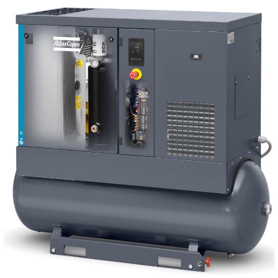 Atlas Copco G7LFF-125 10HP Rotary Screw Compressor with Dryer, 34cfm ...