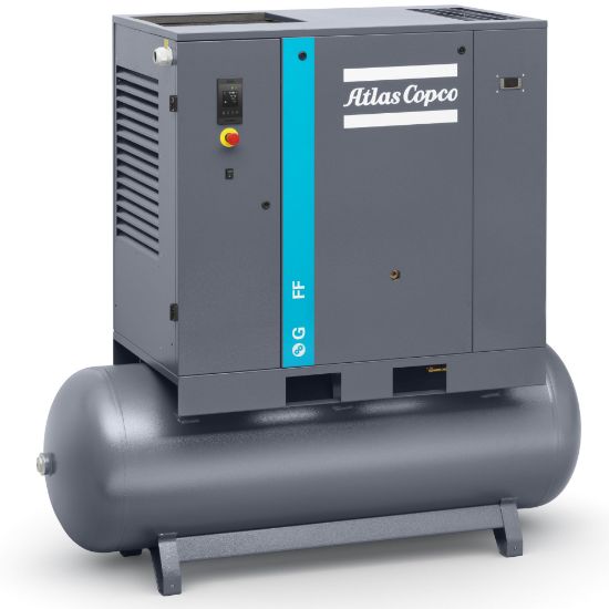 Picture of Atlas Copco G22FF-125 30hp Rotary Screw Compressor with Dryer, 114cfm 132 Gallon Tank 8153335883