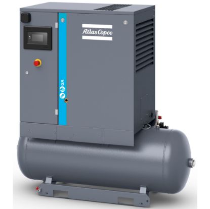 Picture of Atlas Copco GA5-125 Pack 7.5HP Rotary Screw Air Compressor on 71 Gal Tank 28cfm 125 PSI  8153136939