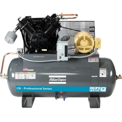 Picture of Atlas Copco 10HP CR10-CRS2-120H 230v Industrial Air Compressor, 120 Gal Horizontal 37cfm 2020041559