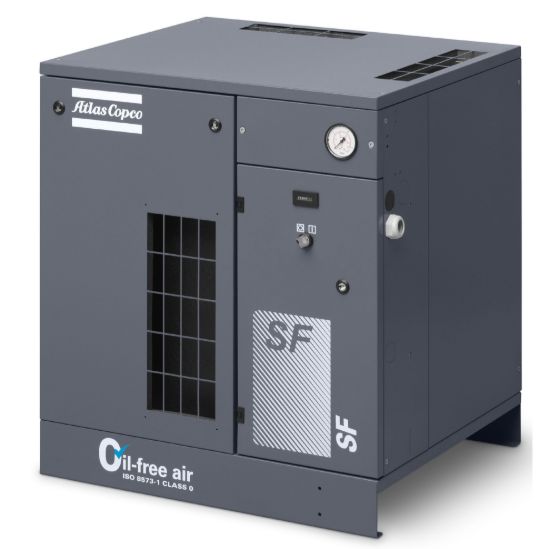 Picture of Atlas Copco SF6 7.5HP Rotary Scroll Oil Free Compressor 16.1cfm 145psi 3Phase 59dBA 8153611341