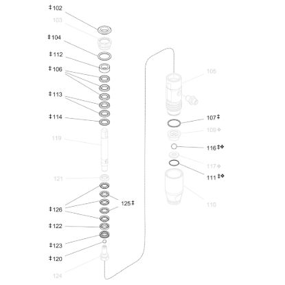 Picture of Graco 17R835 Pump Lower Repair Kit